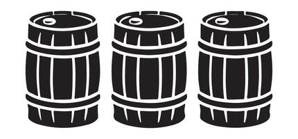 Set of Three Metallic Oil Barrels For Resource Management vector