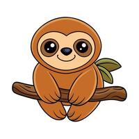 sloth standing on branch vector
