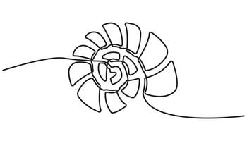 sea shell continuous one line drawing vector