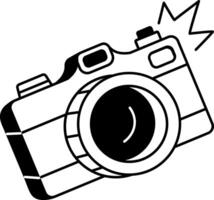 A doodle style icon of capturing camera vector