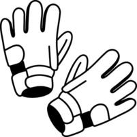 Utility gloves icon in hand drawn style vector