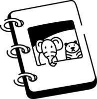 Animal book icon in hand drawn style vector