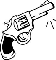 A doodle style icon of hunting revolver vector