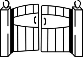 A hand drawn style icon of safari park gate vector