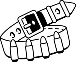 Safari ammo belt icon in hand drawn style vector