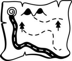 Adventure map icon in hand drawn style vector