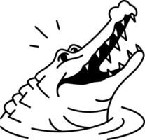 A hand drawn icon of crocodile snapping vector