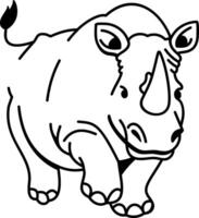 A safari doodle icon of rhino running vector