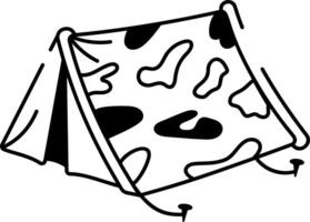 A doodle style icon of camouflage trap vector