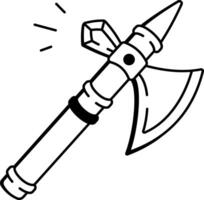 A hand drawn icon depicting a traditional hunting axe vector