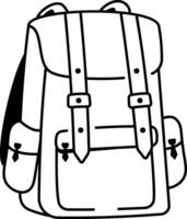 A hand drawn style icon of backpack vector
