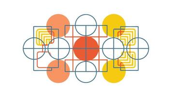 Abstract Geometric Shapes Circles, Squares, and Lines Art Design vector
