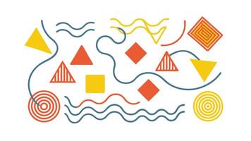 Abstract Geometric Shapes, Lines, and Waves Art Design vector