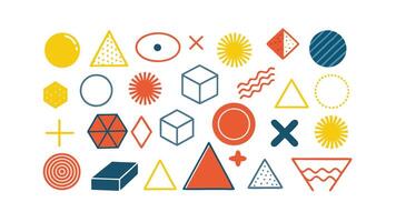 Geometric Shapes Collection Abstract Art, Design Elements, Colorful Icons vector