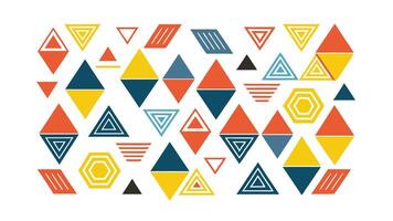 Abstract Geometric Shapes Triangles, Diamonds, Hexagons, Modern Art vector