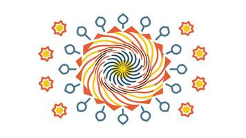 Abstract Swirling Mandala Design with Stars and Circular Elements vector