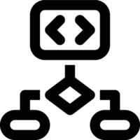 Algorithm, Procedure, Flow Chart Outline Icon vector