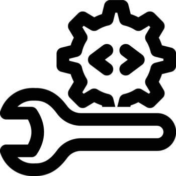 software desarrollo, aplicación desarrollo, software contorno icono vector