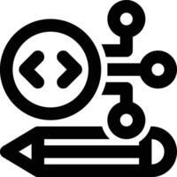 Application Design, System Design, Programming Outline Icon vector