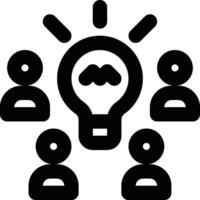 Brainstorming, Brainstorm, Team Outline Icon vector