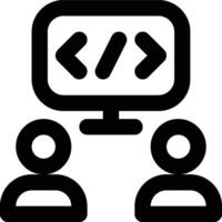 Pair Programming, Programming, Coding Outline Icon vector