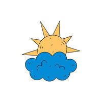 Sun with Cloud Icon vector