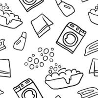 Seamless pattern with laundry in hand drawn style vector