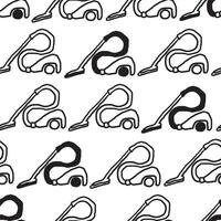 Seamless pattern with vacuum in hand drawn style vector