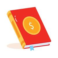 Ready to use icon of finance book designed in 3d style vector