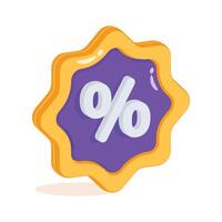 Easy to edit 3d style icon of discount tag vector