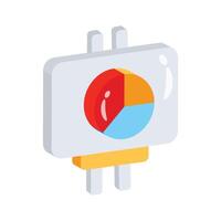 Pie graph icon creatively designed in 3d style vector