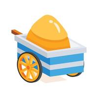 Easy to use 3d style icon of farm cart vector