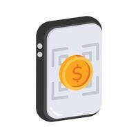 Get this handy 3d style icon of qr payment vector