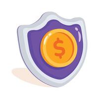 A well designed 3d style icon showing safe investment concept vector
