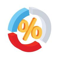 Easy to use 3d icon depicting interest rate chart vector