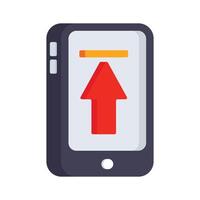 An editable 3d style icon of mobile uploading technology vector