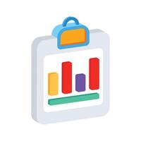 Easy to use 3d style icon of business report vector