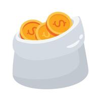 Check out 3d style icon of money sack filled with coins vector