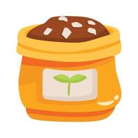 An icon of fertilizer sack designed in 3d style vector