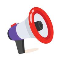 A well designed icon of megaphone in 3d style vector