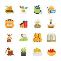 Creatively designed 3d icons showing farming and gardening concepts vector