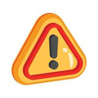 Well designed 3d style icon denoting error sign vector