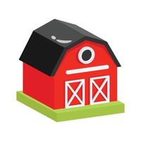 Get a glimpse of 3d icon showing farmhouse building vector