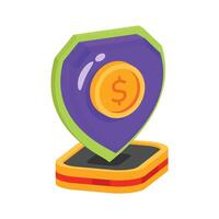 A customizable 3d style icon of financial security vector