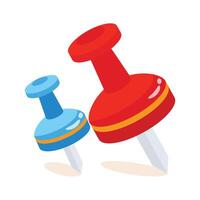 A customizable 3d style icon of board pins vector