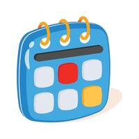 A modern icon of calendar designed in 3d style vector