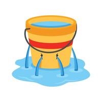 A customizable 3d style icon of leaking bucket vector