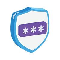 An editable 3d style icon of secure password vector