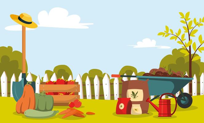 Gardening Tools and Production Sale Web Banner.