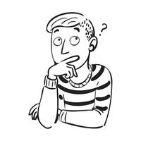 A man is looking at something and is thinking vector